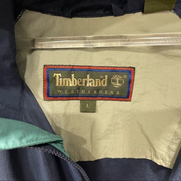 Timberland 1996 Rugged Vintage Blue Jacket Hooded Large - Picture 4 of 8